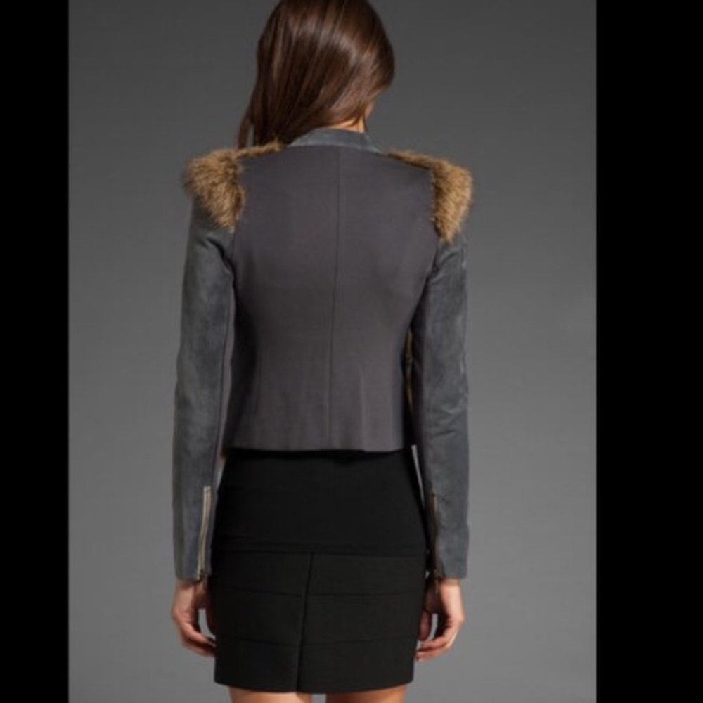 Twelfth Street by Cynthia Vincent Faux Fur Front and Suede Jacket Sz 6 - Picture 4 of 16